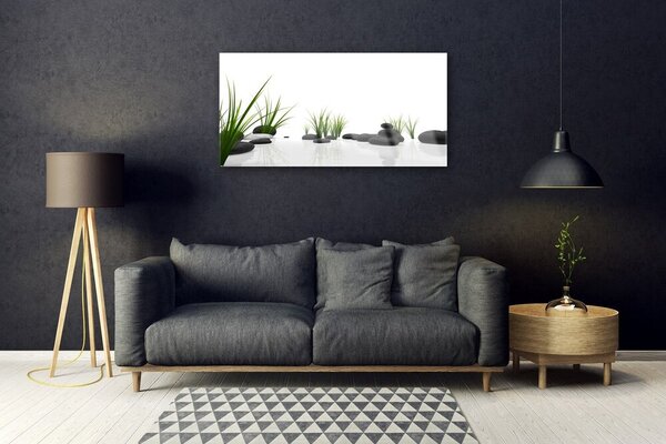 Quadro di vetro Pietre Erba Arte 100x50 cm 2 appendini