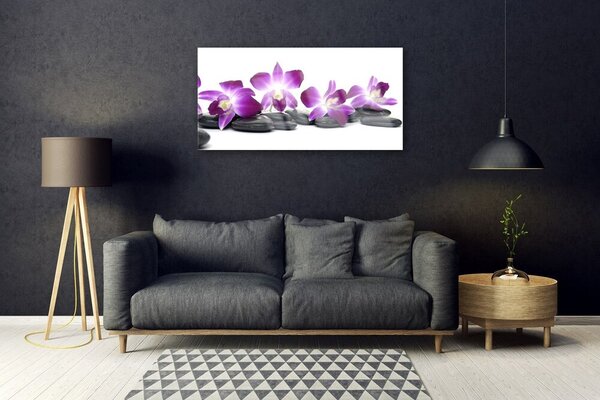 Quadro vetro Orchidea fiore termale 100x50 cm 2 appendini