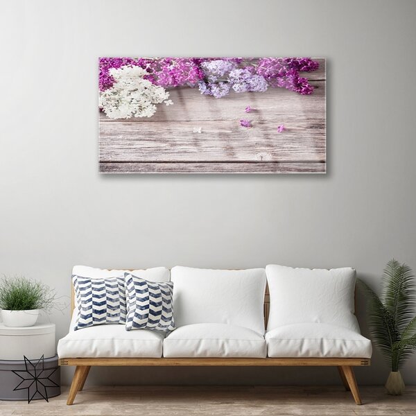 Quadro in vetro Pianta di fiori 100x50 cm 2 appendini