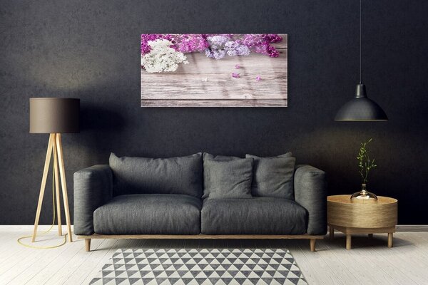 Quadro in vetro Pianta di fiori 100x50 cm 2 appendini