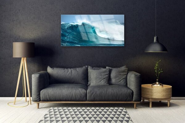 Quadro in vetro Paesaggio delle onde 100x50 cm 2 appendini