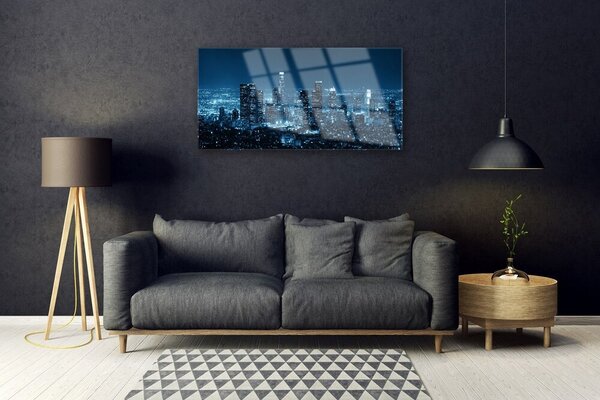 Quadro in vetro Case di città 100x50 cm 2 appendini