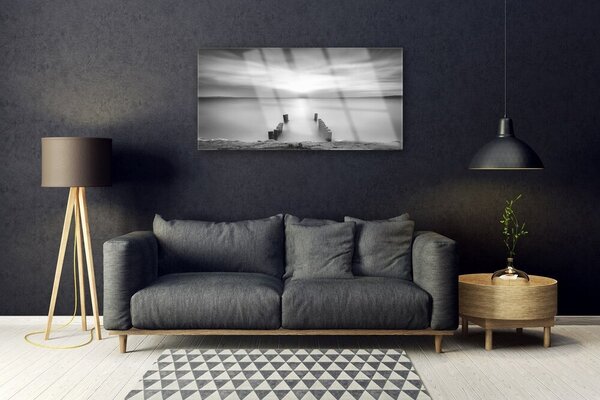 Quadro in vetro Paesaggio marino 100x50 cm 2 appendini