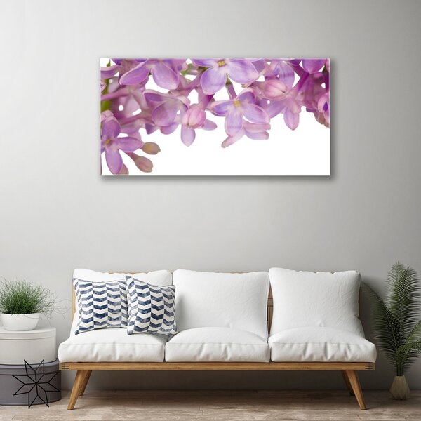 Quadro in vetro Pianta di fiori 100x50 cm 2 appendini