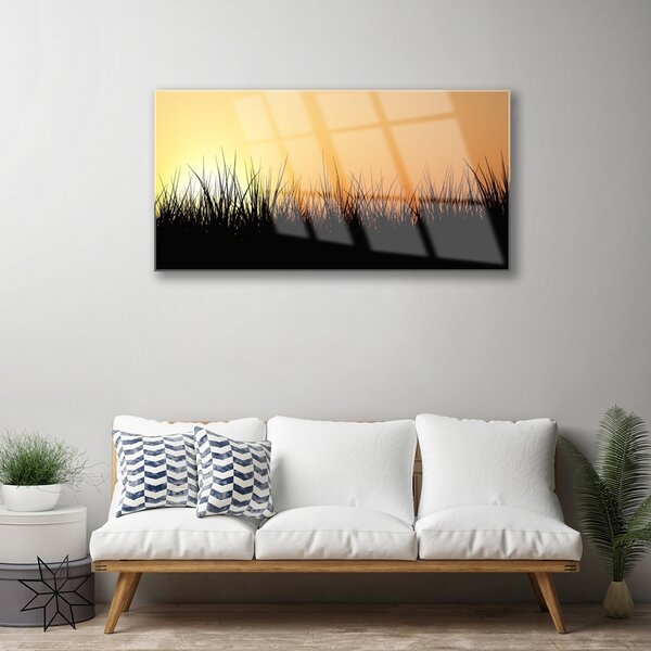 Quadro in vetro Erba Natura Pianta 100x50 cm 2 appendini