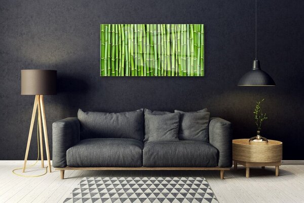 Quadro vetro Pianta di fiori di bambù 100x50 cm 2 appendini