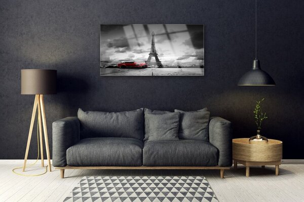 Quadro di vetro Torre Eiffel Architettura 100x50 cm 2 appendini
