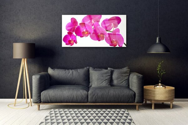 Quadro di vetro Pianta di fiori 100x50 cm 2 appendini