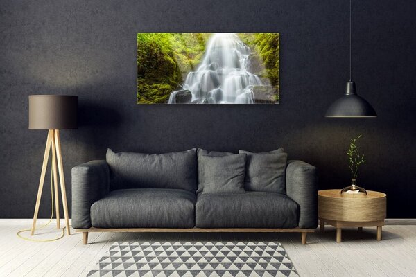 Quadro in vetro Cascata Natura 100x50 cm 2 appendini