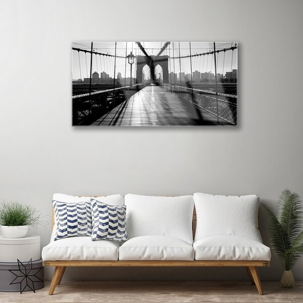 Quadro su vetro Architettura a ponte 100x50 cm 2 appendini