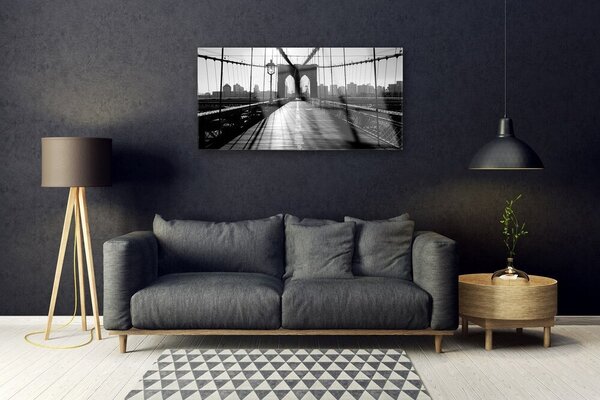 Quadro su vetro Architettura a ponte 100x50 cm 2 appendini