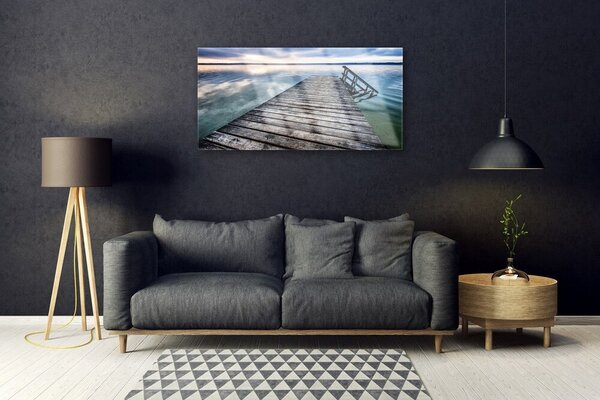 Quadro di vetro Architettura a ponte 100x50 cm 2 appendini