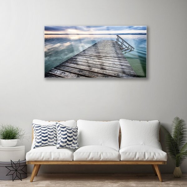 Quadro di vetro Architettura a ponte 100x50 cm 2 appendini
