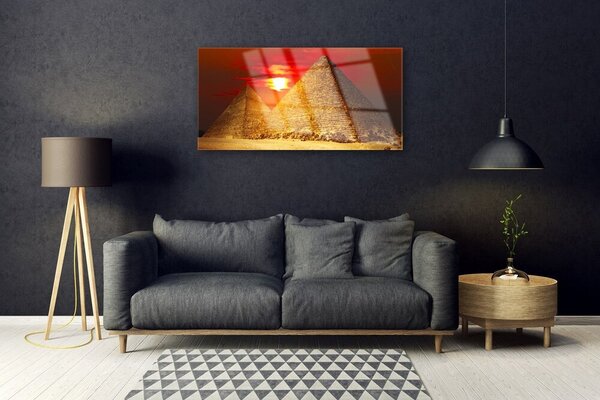 Quadro vetro Piramidi Architettura 100x50 cm 2 appendini