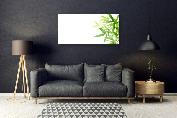 Quadro in vetro Foglia Natura Pianta 100x50 cm 2 appendini