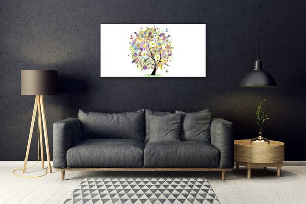 Quadro in vetro Arte dell'albero 100x50 cm 2 appendini