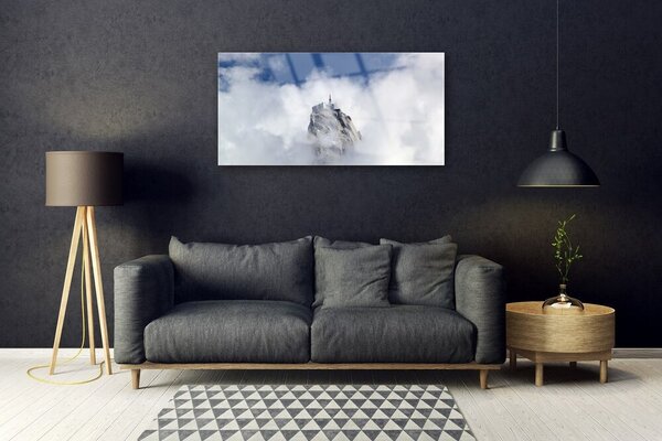 Quadro su vetro Paesaggio della montagna di nuvole 100x50 cm 2 appendini