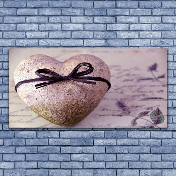 Quadro su tela Arte di pietra del cuore 100x50 cm