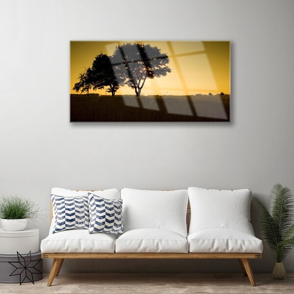 Quadro su vetro Alberi Natura Pianta 100x50 cm 2 appendini