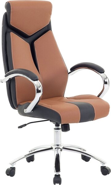 BELIANI: Sedia da ufficio marrone, regolabile in altezza, comoda, girevole, design moderno