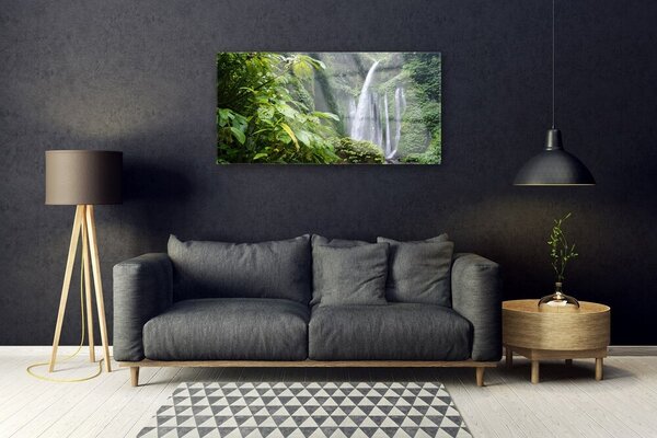 Quadro in vetro Cascata Natura 100x50 cm 2 appendini