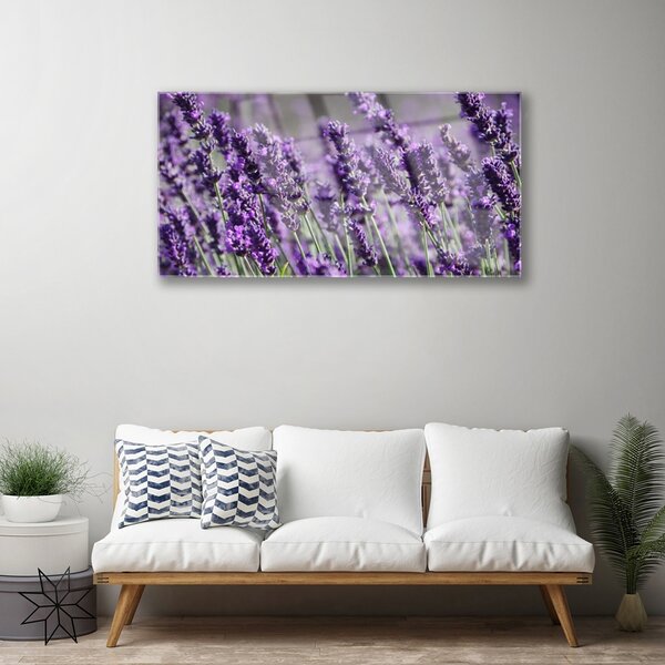 Quadro su vetro Fiori Pianta naturale 100x50 cm 2 appendini