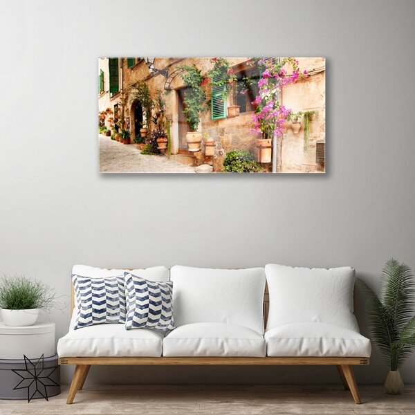 Quadro su vetro Architettura della casa 100x50 cm 2 appendini