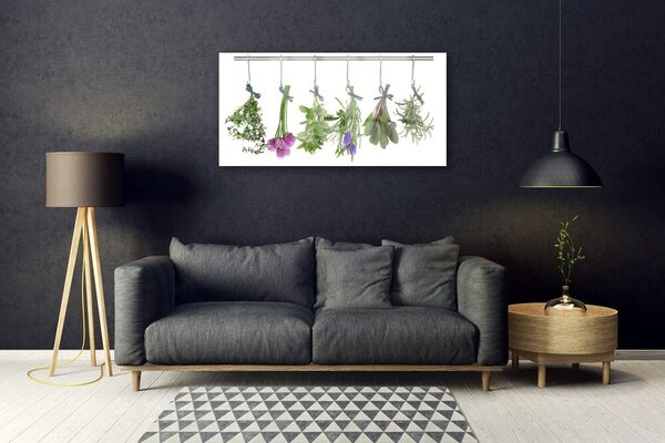 Quadro su vetro Fiori Pianta naturale 100x50 cm 2 appendini