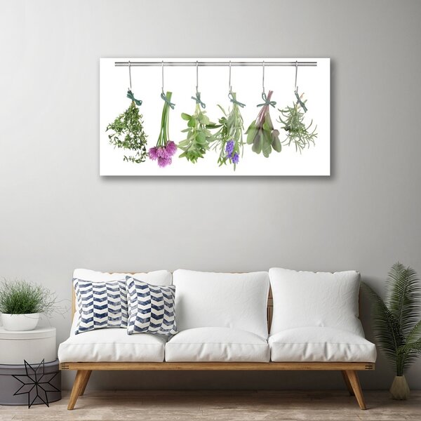 Quadro su vetro Fiori Pianta naturale 100x50 cm 2 appendini