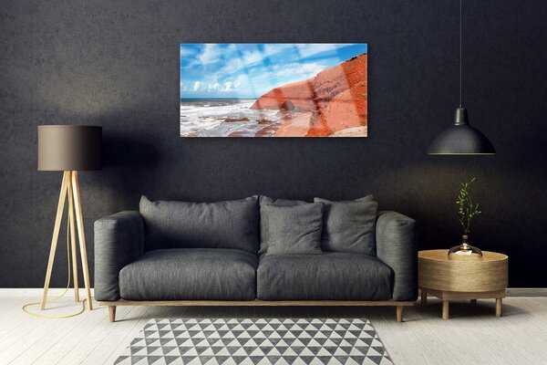 Quadro in vetro Paesaggio marino 100x50 cm 2 appendini