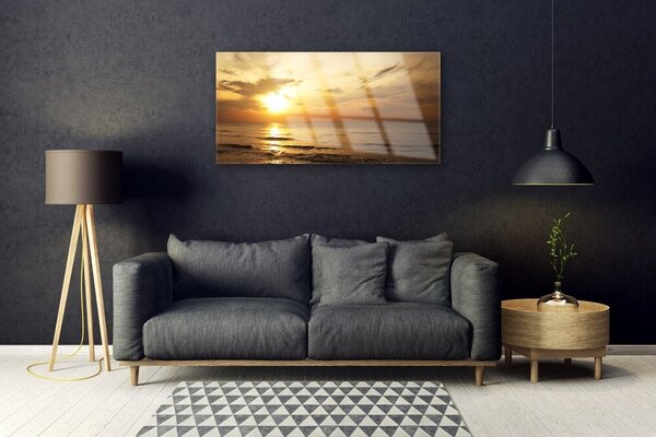 Quadro su vetro Paesaggio marino 100x50 cm 2 appendini