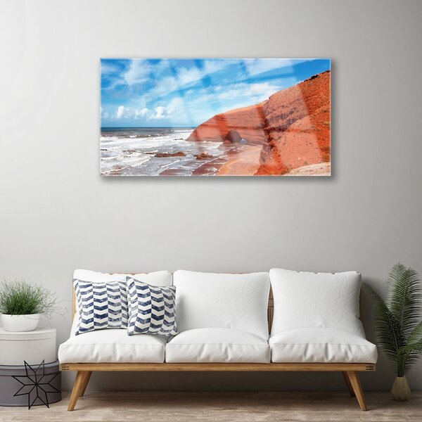 Quadro in vetro Paesaggio marino 100x50 cm 2 appendini