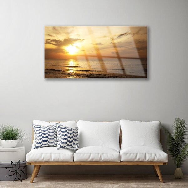 Quadro su vetro Paesaggio marino 100x50 cm 2 appendini