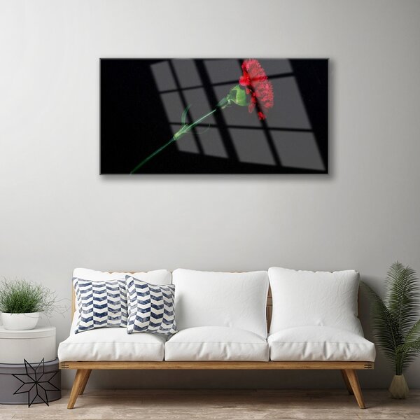 Quadro vetro Fiore Pianta naturale 100x50 cm 2 appendini
