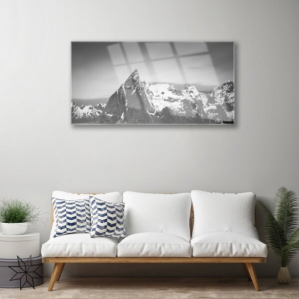 Quadro su vetro Paesaggio montano 100x50 cm 2 appendini