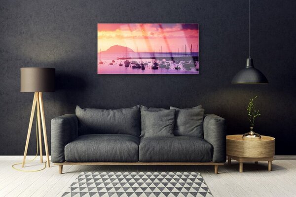 Quadro in vetro Paesaggio marino 100x50 cm 2 appendini