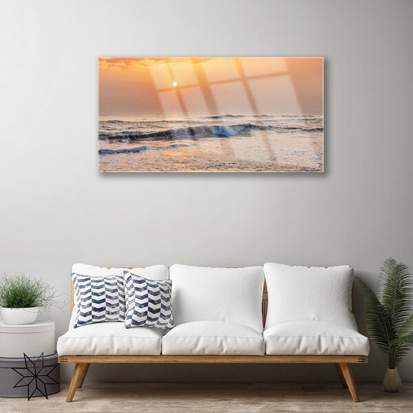 Quadro di vetro Paesaggio marino 100x50 cm 2 appendini