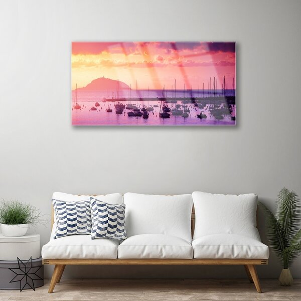 Quadro in vetro Paesaggio marino 100x50 cm 2 appendini
