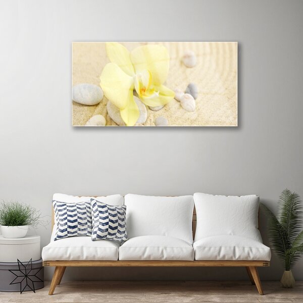 Quadro in vetro Fiori Pianta naturale 100x50 cm 2 appendini