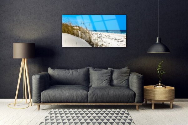 Quadro in vetro Paesaggio della spiaggia 100x50 cm 2 appendini