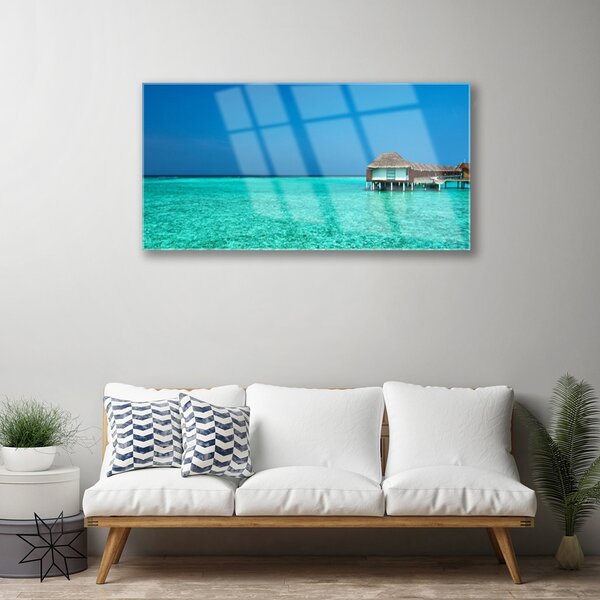 Quadro vetro Paesaggio marino 100x50 cm 2 appendini