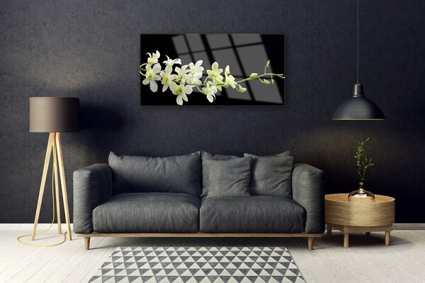 Quadro in vetro Fiori Pianta naturale 100x50 cm 2 appendini