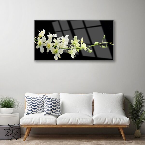 Quadro in vetro Fiori Pianta naturale 100x50 cm 2 appendini