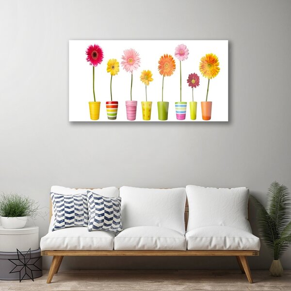Quadro su vetro Fiori Pianta naturale 100x50 cm 2 appendini