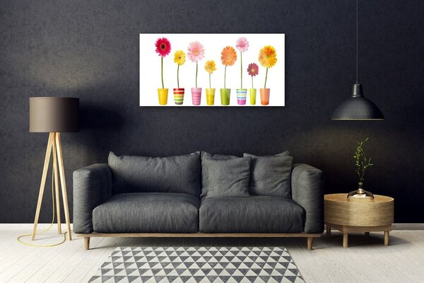 Quadro su vetro Fiori Pianta naturale 100x50 cm 2 appendini
