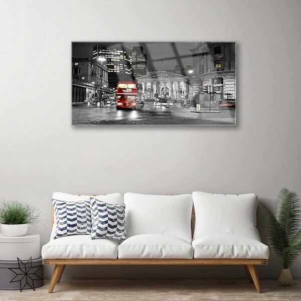 Quadro di vetro Case di città 100x50 cm 2 appendini