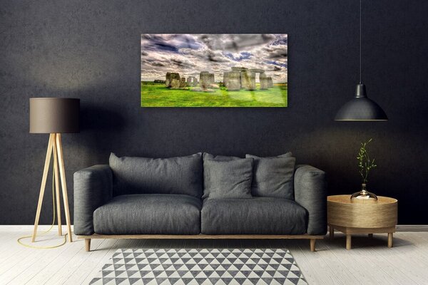 Quadro su vetro Paesaggio di Stonehenge 100x50 cm 2 appendini