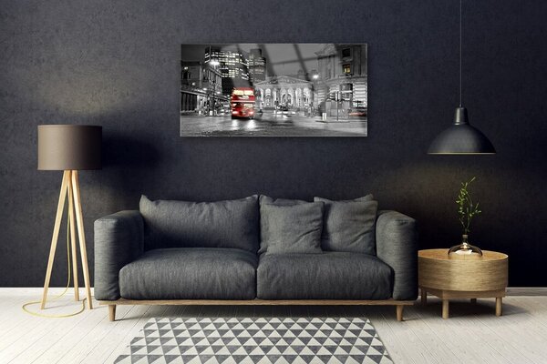 Quadro di vetro Case di città 100x50 cm 2 appendini
