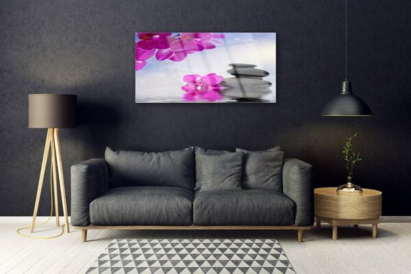 Quadro in vetro Fiori Pianta di orchidea 100x50 cm 2 appendini