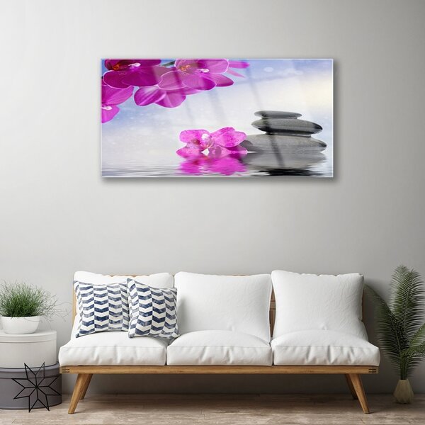 Quadro in vetro Fiori Pianta di orchidea 100x50 cm 2 appendini